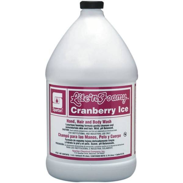 Spartan Lite'n Foamy Handwash, Foaming Hand Wash, Cranberry Ice Scent, 1 Gal, Case Of 4