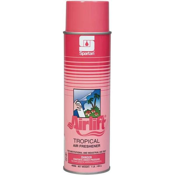 Spartan Airlift Tropical Air Freshener Spray, Tropical Scent, 16 Oz, Case Of 12