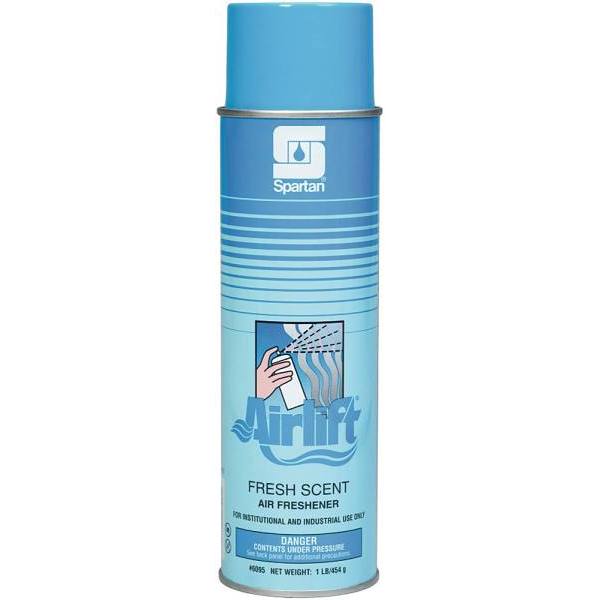 Spartan Airlift Fresh Scent Air Freshener, Aerosol, Fresh Scent, 16 Oz, Case Of 12