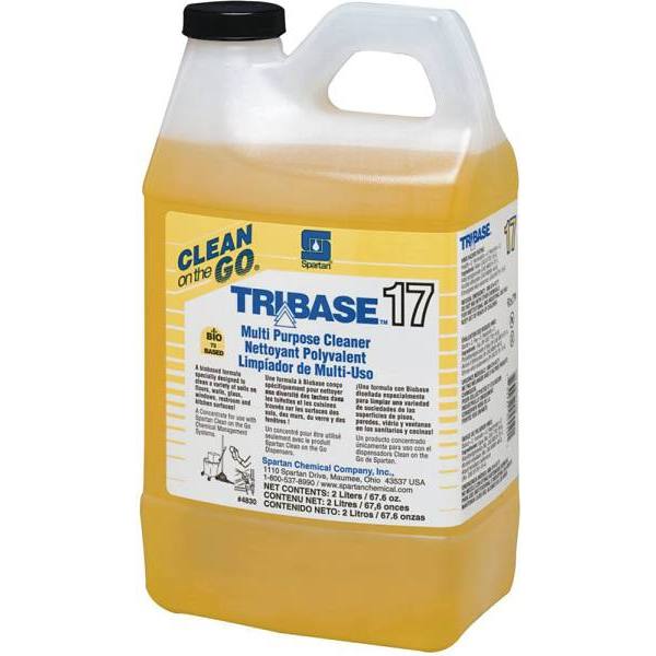 Spartan Clean on the Go, Tribase Multi Purpose Cleaner 17, Citrus Scent, 2l, Case Of 4