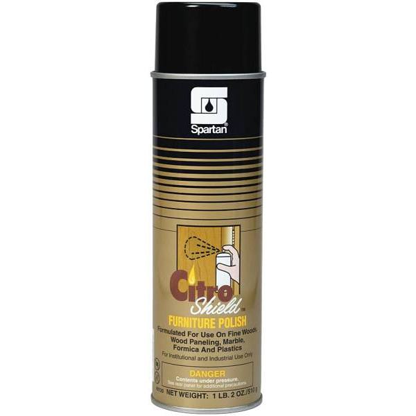 Spartan Citro Shield Furniture Polish, Lemon Scent, 18 Oz, Case Of 12