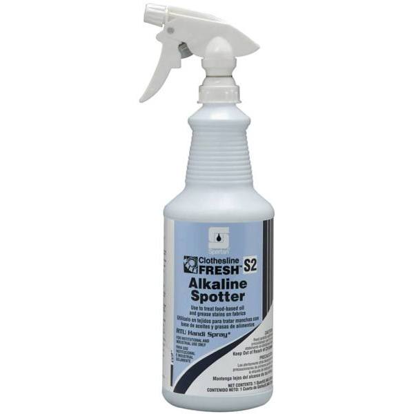 Spartan Clothesline Fresh, Alkaline Spotter S2, Mild Scent, 1 Qt, Case Of 12