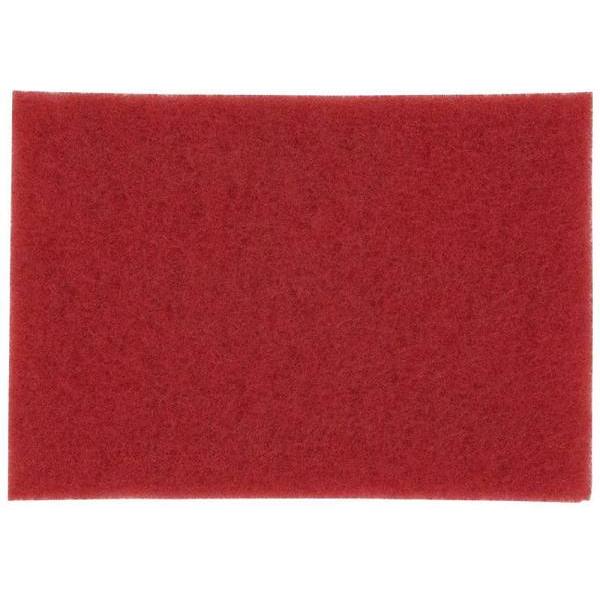 3M 28" X 14" Red Buffing Floor Pad, Case Of 10