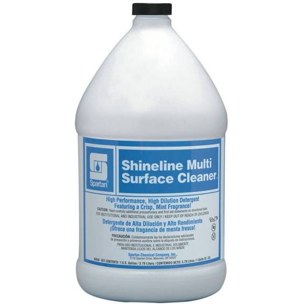 Spartan Shineline Multi-Surface Cleaner, Mint Scent, 1 Gal, Case Of 4