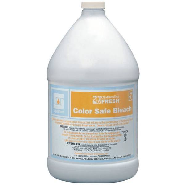 Spartan Clothesline Fresh, Color Safe Bleach 5, Mild Scent, 1 Gal, Case Of 4