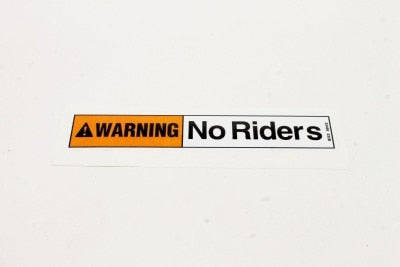Genie Part # 33468GT – No Riders Warning Decal