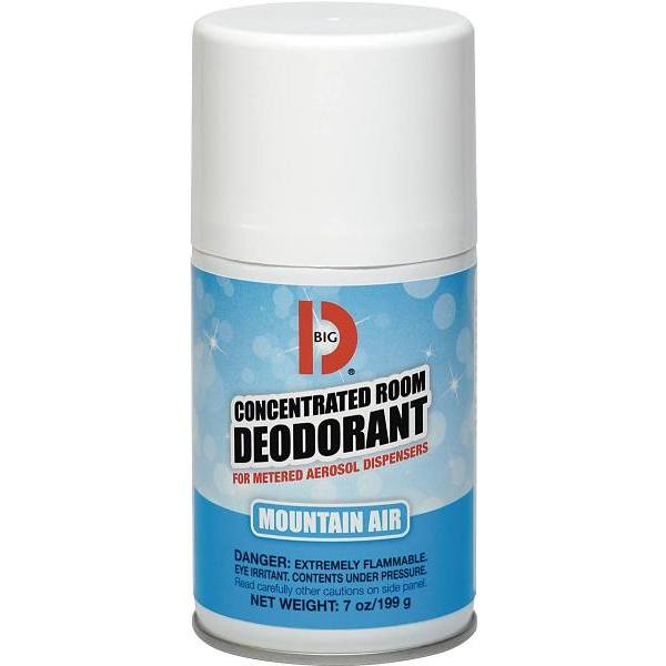 Big D Mountain Air Room Deodorant For Metered Aerosol Dispensers, 7 Oz, Case Of 12