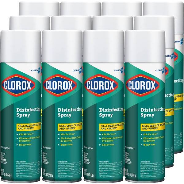 Clorox Disinfecting Spray, Cloroxpro, Fresh Scent, 19 Oz, Case Of 12