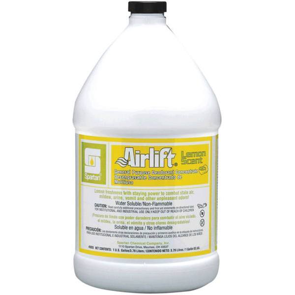 Spartan Airlift Air Freshener, Lemon Scent, 1 Gal, Case Of 4