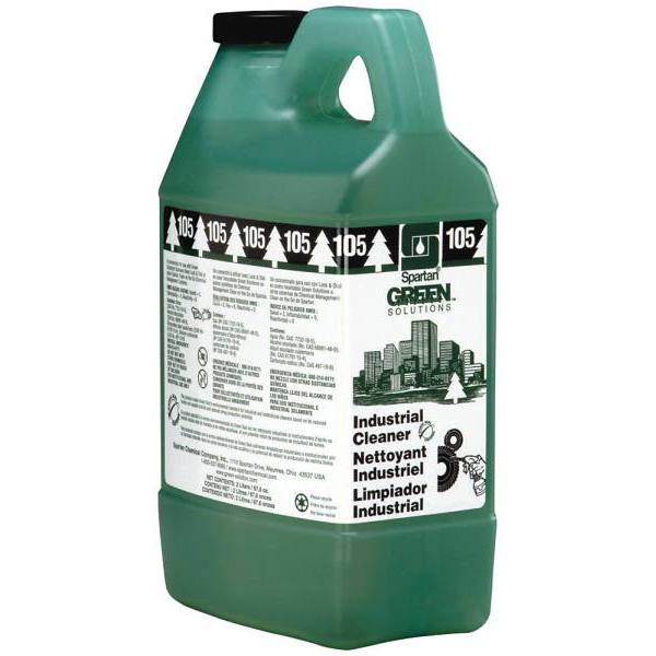 Spartan Green Solutions Industrial Cleaner 105, Fragrance Free, 2l, Case Of 4