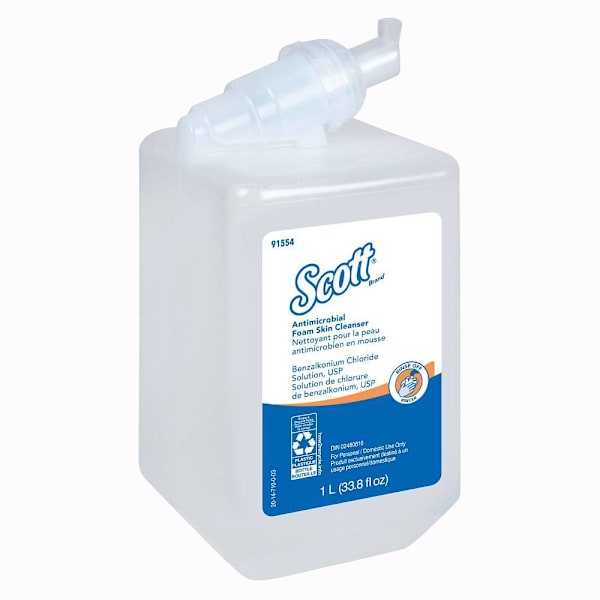 Scott Antibacterial Foam Skin Cleansing Hand Soap Unscented Case Of 6