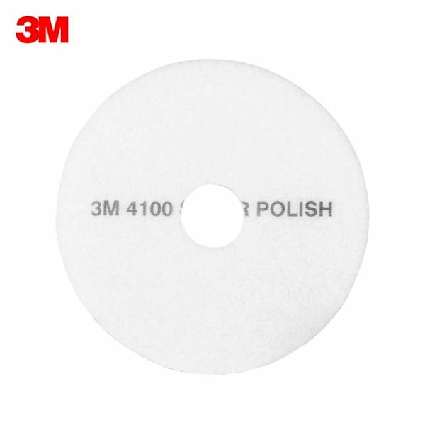 3M 17" White Super Polishing Floor Pad, Case Of 5