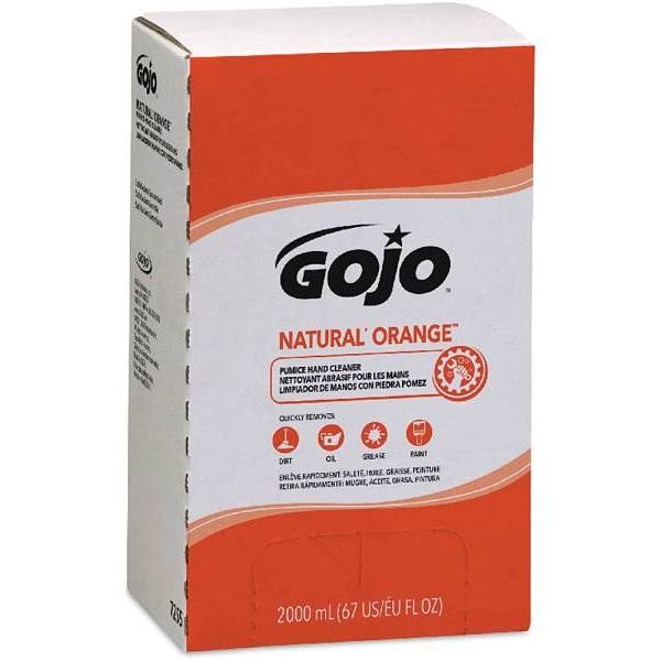 Gojo Natural Orange Pumice Hand Cleaner, 2000 mL Quick ActingWith Pumice Refill For Gojo PRO Tdx Dispenser (Pack Of 4)
