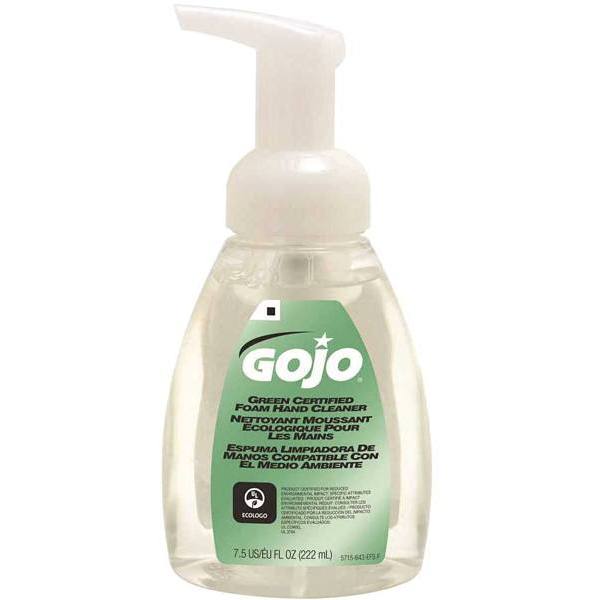 Gojo Fragrance-Free Flozgreen Certified Foam Hand Cleaner, 7.5, Case Of 6