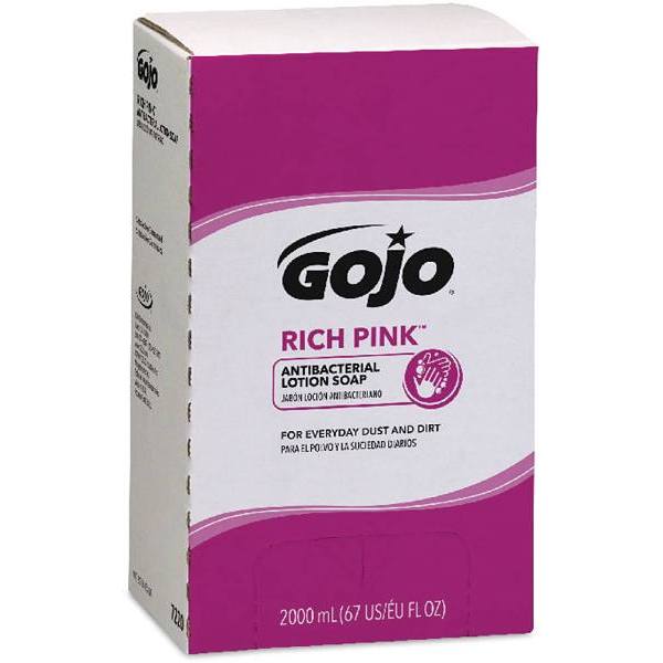 Gojo Rich Pk Antibacterial Lotion Soap, 2000ml Refill For Tdx Dispenser, Case Of 4