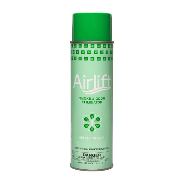 Spartan Airlift Smoke & Odor Eliminator, Aerosol, Floral Scent, 16 Oz, Case Of 12