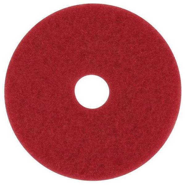 3M Buffing Floor Pad, 14", Red, Package Of 5