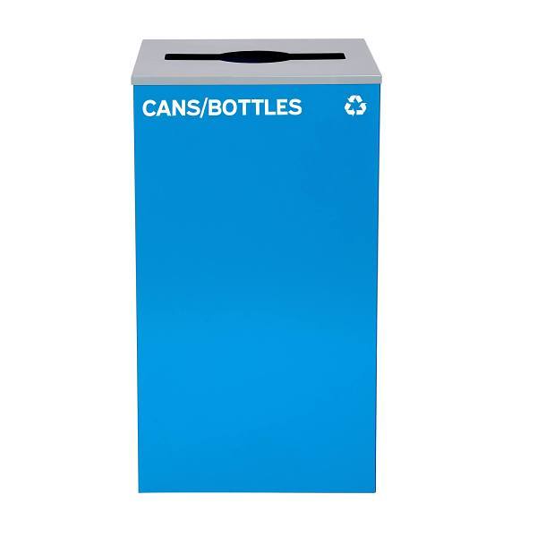 Alpine Industries 29g Bottle Recycling Trash Can Blue Bin Steel Metal Receptacle
