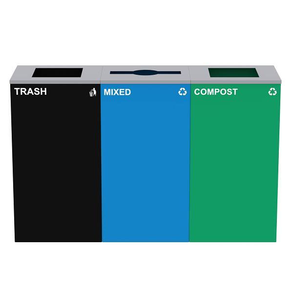 Alpine Industries 87g Steel Blue Mixed Bin Compost Bin - Black Package Of 3