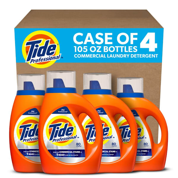 Tide Professional Liquid Laundry Detergent, 105 Oz, Case Of 4