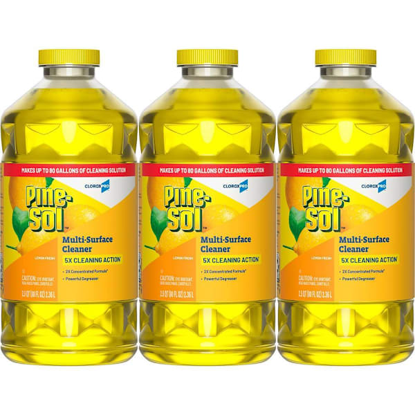 Pine-Sol Multi-Surface Cleaner, Cloroxpro, Lemon Fresh, 80 Fl Oz, Case Of 3
