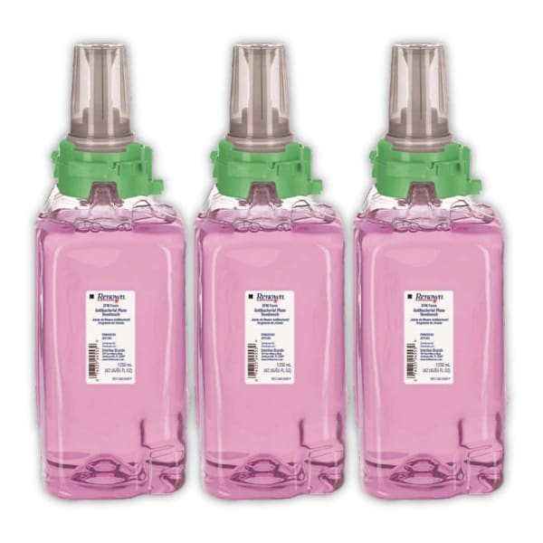 Renown Efm 1250 mL Antibacterial Plum Scent Foam Hand Soap Refill For Renown Adx-12 Dispensers, Case Of 3