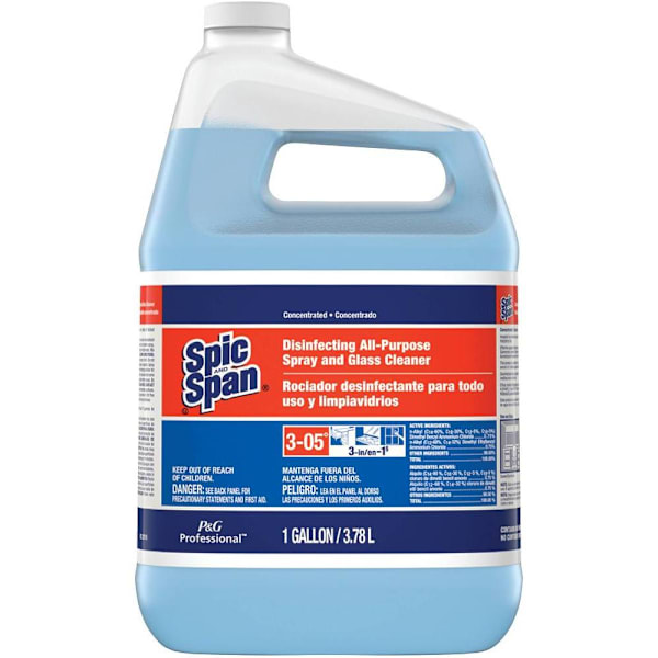 P&G PRO Spic And Span Concentrated Disinfecting All-Purpose & Glass Cleaner W/Spray Bottle, 1 Gal, Case Of 2