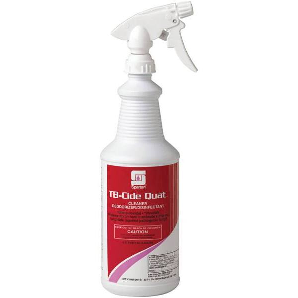 Spartan TB-Cide Quat One Step Cleaner/Disinfectant, Lemon Scent, 1 Quart, Case of 12