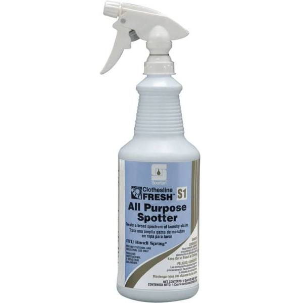 Spartan Clothesline Fresh, All Purpose Spotter S1, Unscented, 1 Qt, Case Of 12