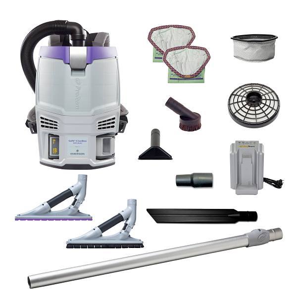 ProTeam Gofit 3 Cordless Cm Backpack Vacuum W/Problade Hard Surface/Carpet Kit