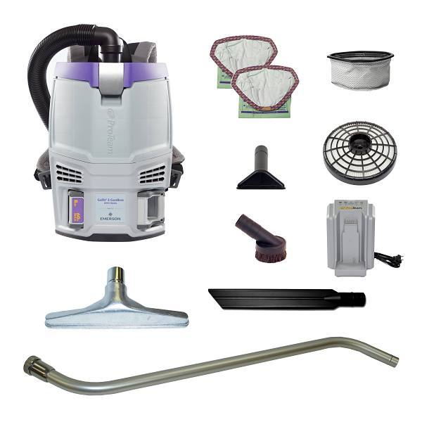 ProTeam Gofit 3 Cordless Commercial Backpack Vacuum W/Aviationvac 1.5" Tool Kit
