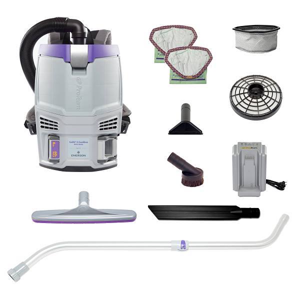 ProTeam Gofit 3 Cordless Com Backpack Vacuum W/Xover Telescoping Wand Kit