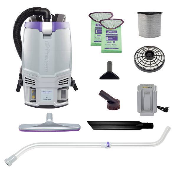 ProTeam Gofit 6 Cordless Com Backpack Vacuum W/Xover Telescoping Wand Kit