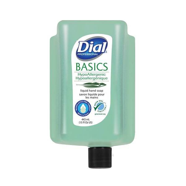 Dial Corporation Basics Mp Free Liquid Soap Rf Versa Dispenser, Unscented, 15 Oz, Case Of 6