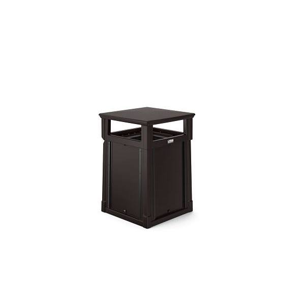 Suncast Commercial 35 Gallon Resin Customizable Garbage Can-Covered Lid