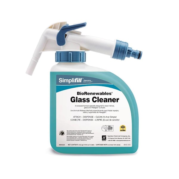 Spartan Simplifill Biorenewables Glass Cleaner, Waterfall Scent, 2l, Case Of 2