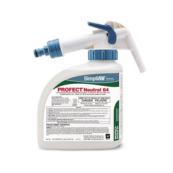 Spartan Profect Neutral 64 Neutral Disinfectant No Dye/Frag, 2l, Case Of 2