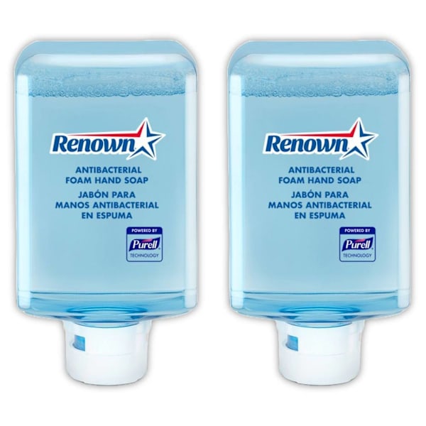 Renown Rb10 1200 mL Antibacterial Fragrance-Free Foam Hand Soap Refill For Renown Rb10 Dispensers, Case Of 2