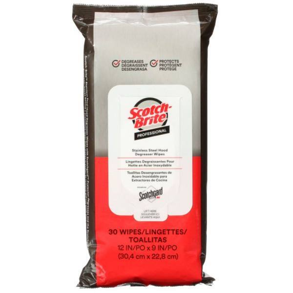 3M Stainless Steel Hood Degreaser Wipes W/ Scotchgard™ Protector Case Of 6