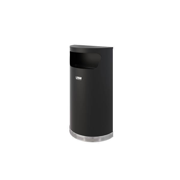 Suncast Commercial Half Round Metal Trash Can