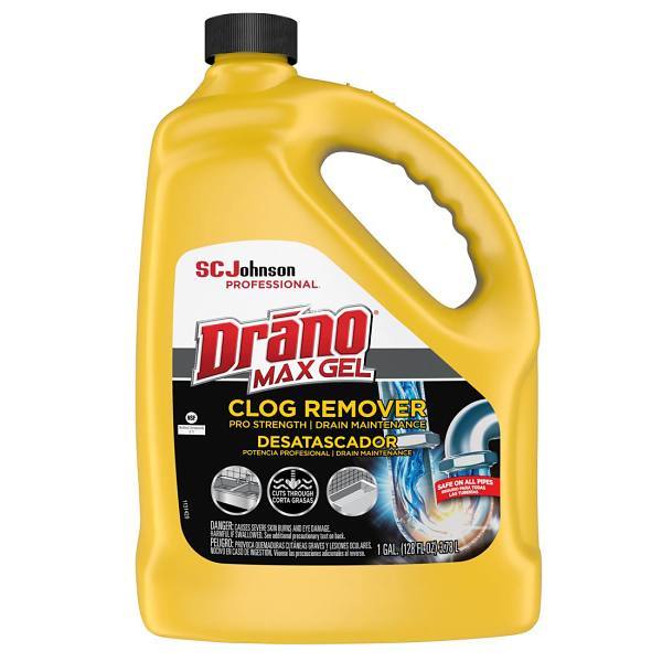 Drano PRO Strength Max Gel Clog Remover, 128 Oz Bottle, Case Of 4