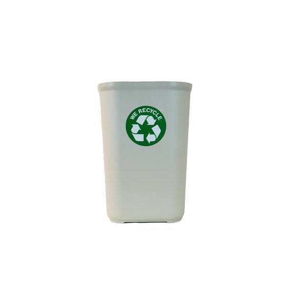 Hapco Fire Retardant 28q Wastebasket Sand/Green We Recycle Package Of 6