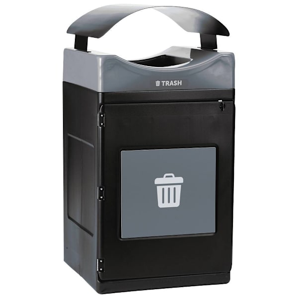 Commercial Zone Avante™ Trash Container, 55-Gallon Unit W/Canopy Lid, Liner Included