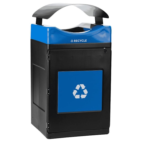 Commercial Zone Avante™ Recycle Container, 55-Gallon Unit W/Canopy Lid, Liner Included