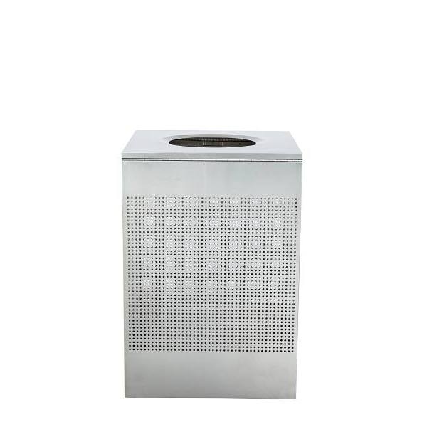 Alpine Industries 40 Gallon Ss Square Perforated Decorative Trash Can