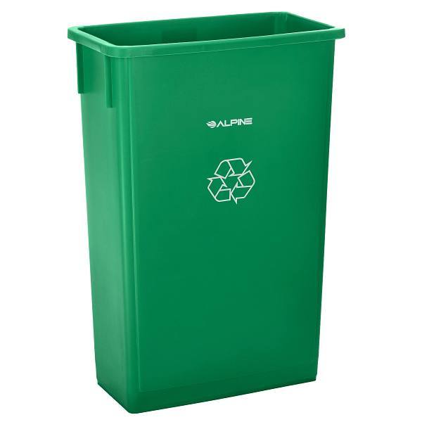 Alpine Industries 23 Gallon Green Slim Trash Can Receptacle