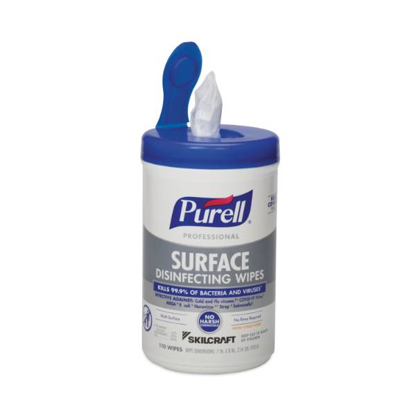 Ability One Skilcraft PURELL Professional Surface Disinfecting Wipes,case Of 6