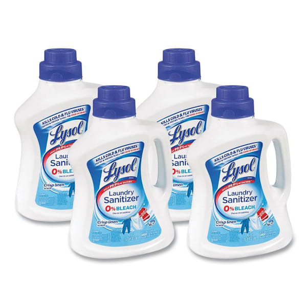 Laundry Sanitizer, Liquid, Crisp Linen, 90 Oz, 4/Carton