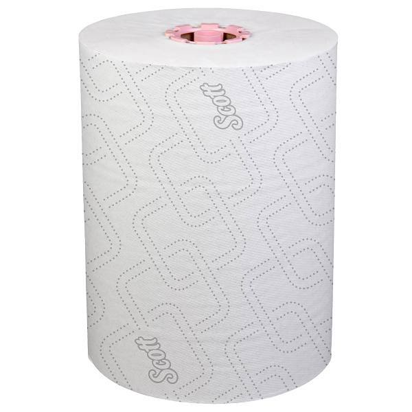 Scott PRO Slimroll Hard Roll Towels 47032 Pink Core Hardwound Dispensers White Carton Of 6