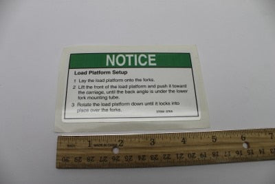 Genie Part # 37084GT – Decal, Load Platform Setup